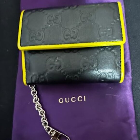 EUC GUCCI Bifold leather wallet with chain GG UNISEX 256442 - Picture 3 of 8